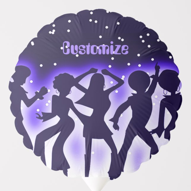 Retro Dance Party Purple Balloon (Front)