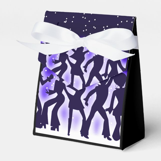 Retro Dance Party Purple Tent  Favor Boxes (Front Side)