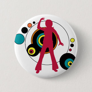 Retro Dancing Girl button