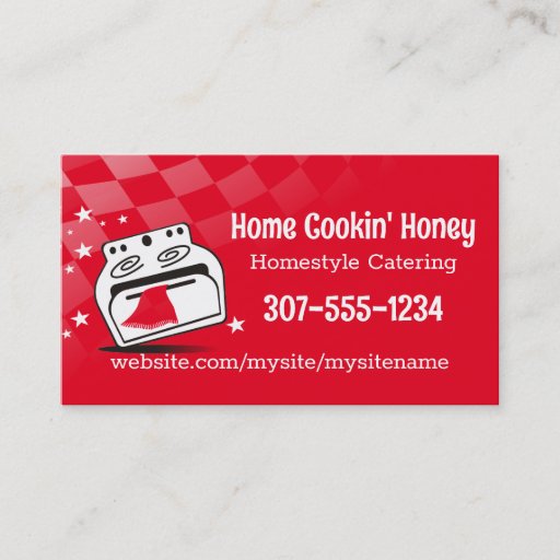 Customizable retro dancing stove oven business card brown, H...