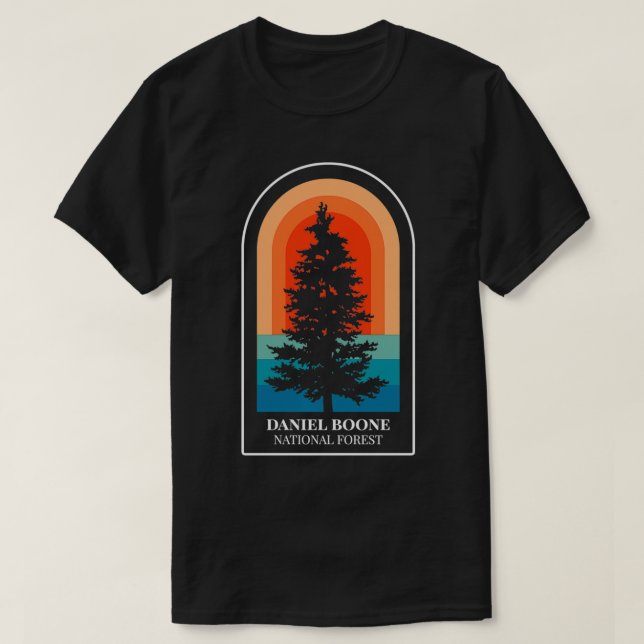 Retro Daniel Boone National Forest Kentucky Hiking T-Shirt (Design Front)