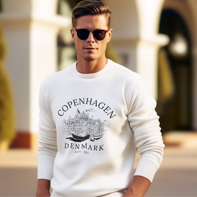 Retro Danish Landscape of Copenhagen Sweatshirt (Creator Uploaded)