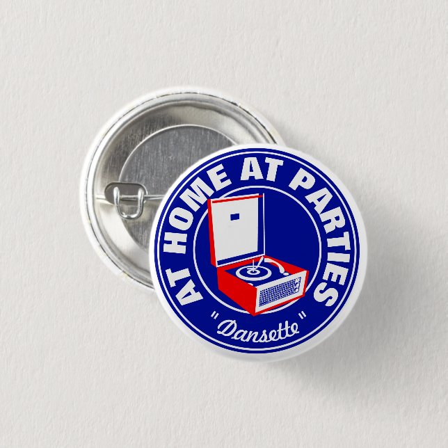 Retro Dansette Bermuda record player Button (Front & Back)
