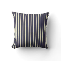 Retro Dark Blue & Cream Ticking Stripes French