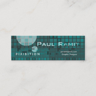 Retro Dark Blue Space Mosaic Hi tech Business Card