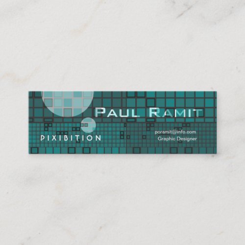 Retro Dark Blue Space Mosaic Hi tech Business Card