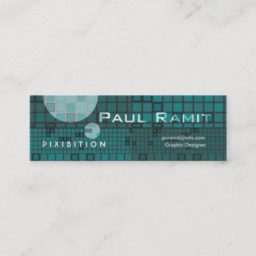 Customizable Retro Dark Blue Space Mosaic Hi tech Business Card