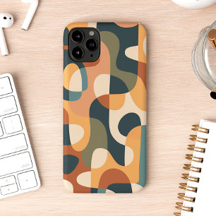 Retro Dark Colors Amorphous Shapes Art Pattern iPhone 11 Pro Max Case