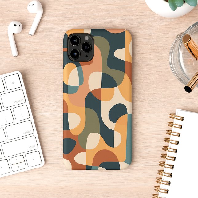 Retro Dark Colors Amorphous Shapes Art Pattern Case-Mate iPhone Case (Creator Uploaded)