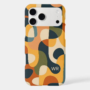 Retro Dark Colors Amorphous Shapes Art Pattern iPhone 17 Pro Max Case