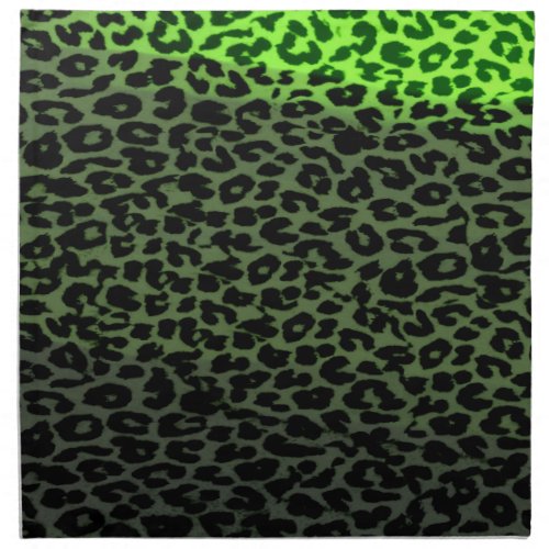 Retro dark green animal skin texture of leopard cloth napkin