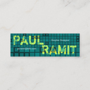 Retro Dark Green Mosaic Business Card