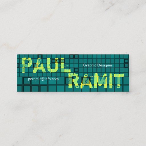 Customizable Retro Dark Green Mosaic Business Card