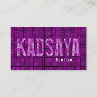 Retro Dark Purple Mosaic Boutique Business Card