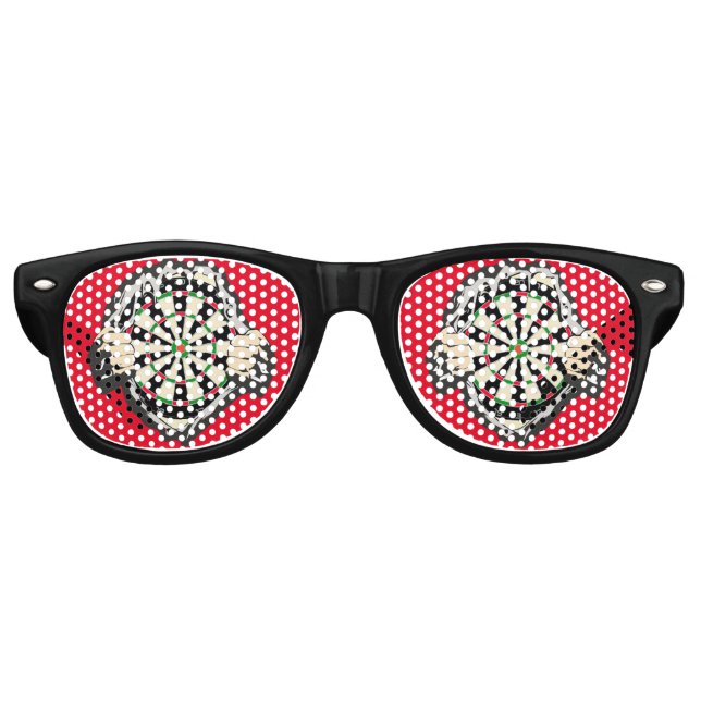 Retro Dartboard Chest Design Party Shades (Front)