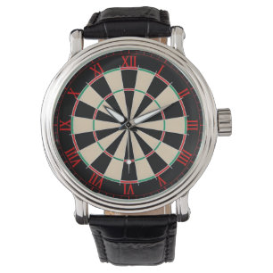 Retro Dartboard Sports Theme Watch