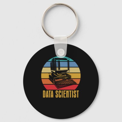 Retro Data Science Vintage Scientist Engineer Keychain