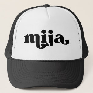 Retro Daughter Black and White Mija Trucker Hat