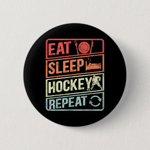 Retro Day Hockey Meme Vintage Sports Funny Joke Button