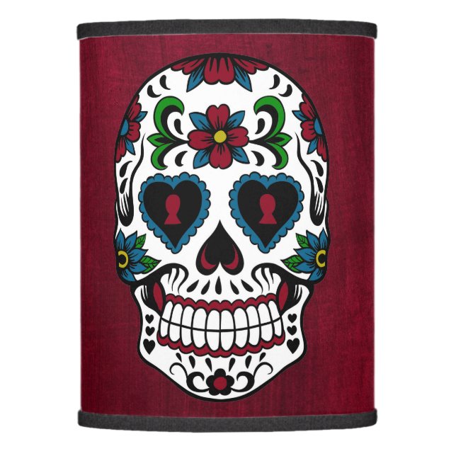 Retro Day of the Dead Sugar Skull Lamp Shade (Front)
