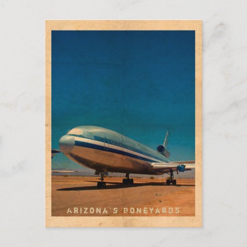 Retro DC10 Airliner Travel Postcard