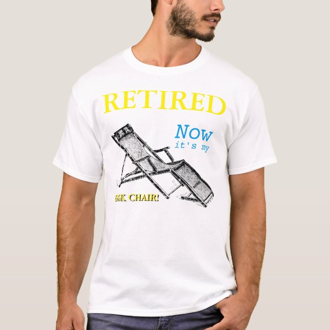 Retro Deckchair Retired Retirement Men Tee 2 (Front)