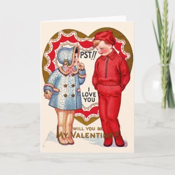 Retro Declaration Of Love Valentine's Day Card by RetroMagicShop at Zazzle