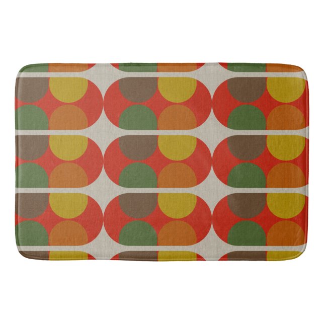 Retro decorative bath mat 70s 60s style (Front)