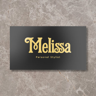 Retro Decorative Bold Minimalist Black Foil Business Cards