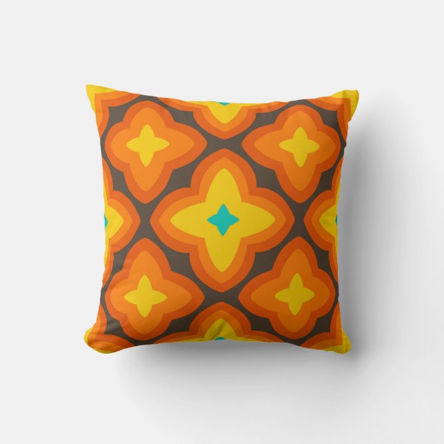 Retro decorative pillow 70s 60s style (Front)