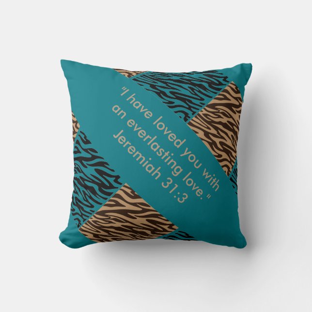 Retro Decorative Pillow.. Jeremiah 31:3 Throw Pillow (Front)