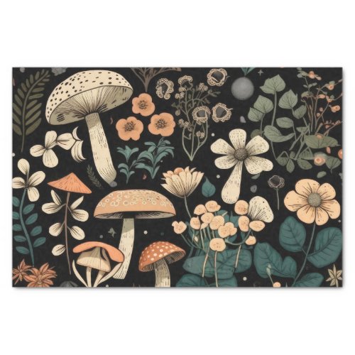 Retro Decoupage Mushrooms  Flora Collection Tissue Paper