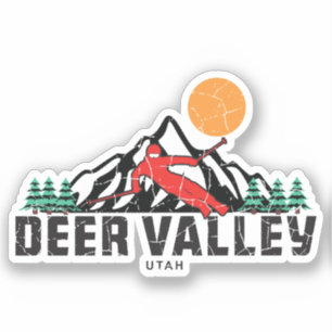 Retro Deer Valley Ski  Sticker