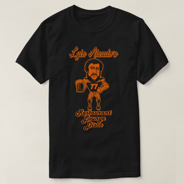 Retro Defunct Lyle Alzados Restaurant Lounge Disco T-Shirt (Design Front)