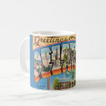 Retro Delaware Greeting Mug<br><div class="desc">A colorful vintage postcard greeting for the State of Delaware repurposed!</div>