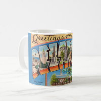 Retro Delaware Greeting Mug