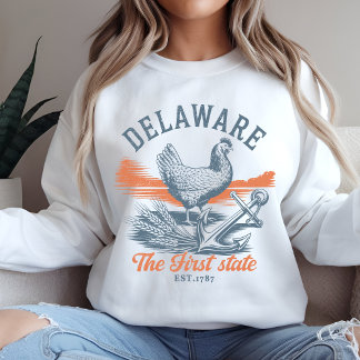 Retro Delaware State Pride Graphic Sweatshirt