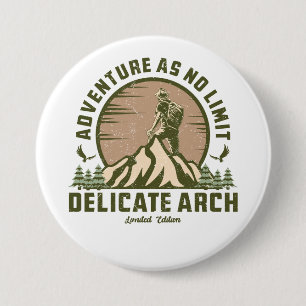 Retro Delicate Arch Hike Sunset T-Shirt Button