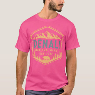 Retro Denali National Park Mountains Nature Vintag T-Shirt