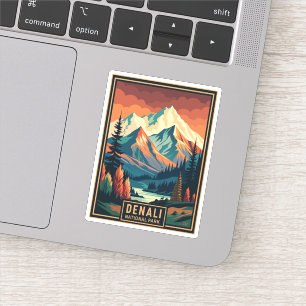 Retro Denali National Park Sticker