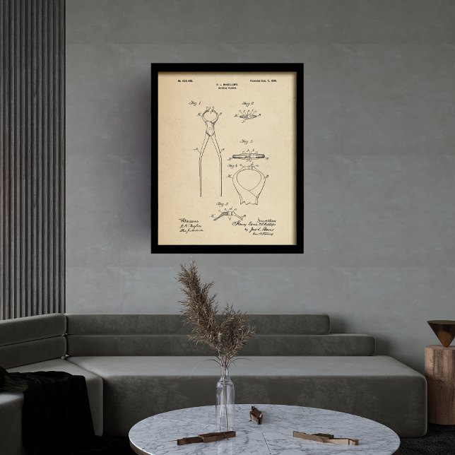 Retro Dental pliers original patent wall art (Retro Dental pliers original patent wall art)