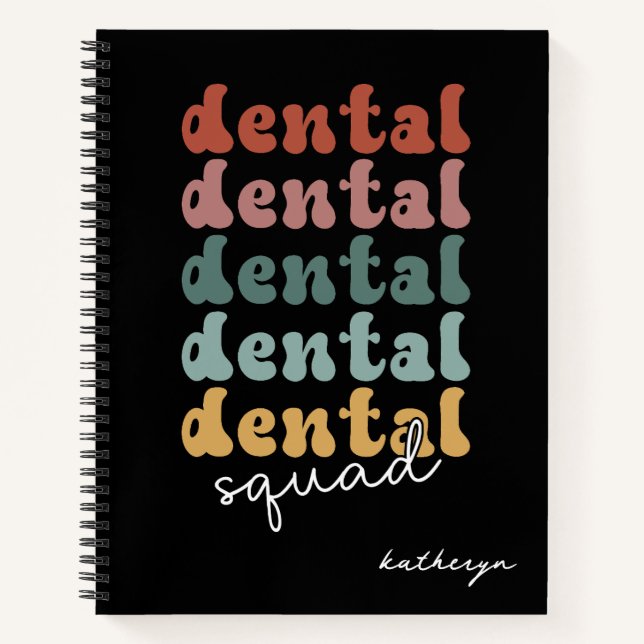 Retro Dental Squad | Dental Team | Dental Staff  Notebook (Front)