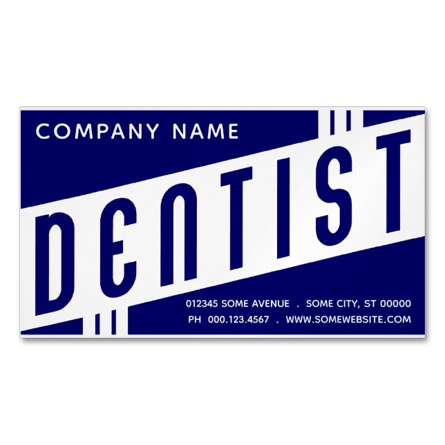 Retro Dentist Magnetic Business Card Magnet (Front)
