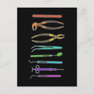 Retro Dentist Tools Dental Assistant Dental Postcard