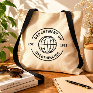 Retro Department of Overthinking Funny Gift Tote Bag