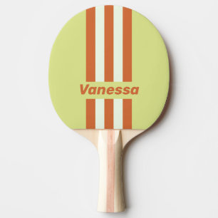 Retro Desert Cactus Pin Stripes with Name Ping Pong Paddle