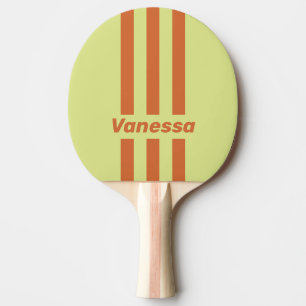 Retro Desert Cactus Three Pin Stripes with Name Ping Pong Paddle