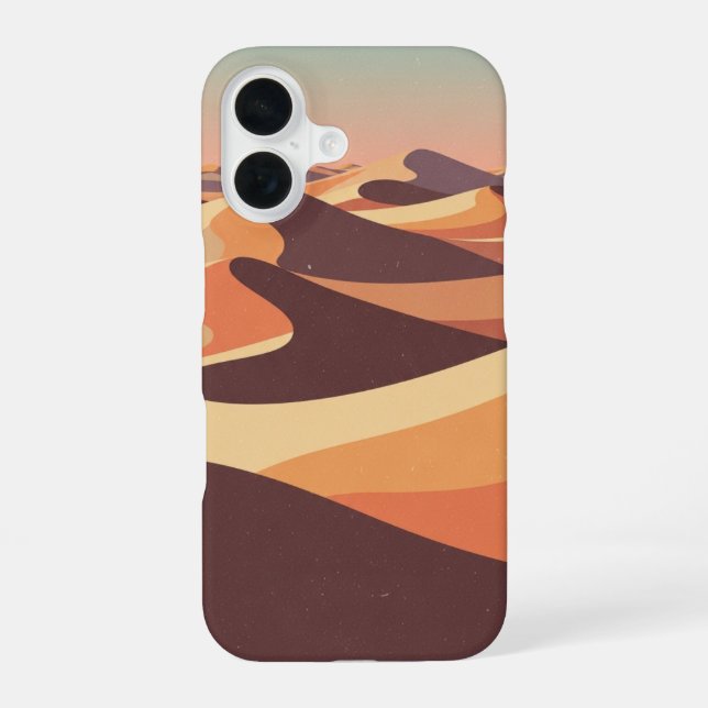 Retro Desert Ripple Landscape iPhone Case (Back)