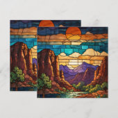 Retro desert scene Sedona mountains stainglass art (Front/Back)