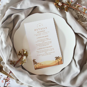 Retro Desert Sunset Wedding Enclosure Card